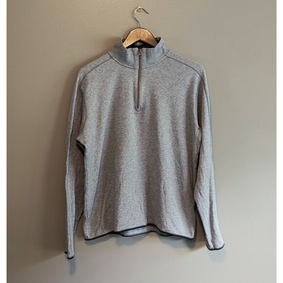 Robert Graham Size Large Quarter Zip Sweater Mens Pullover Gray L Sweatshirt LS - Picture 1 of 5